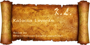Kalocsa Levente névjegykártya